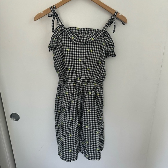 Crewcuts JCrew Gingham Tie-Shoulder Lemon Dress Size 10. EUC! - Picture 2 of 8